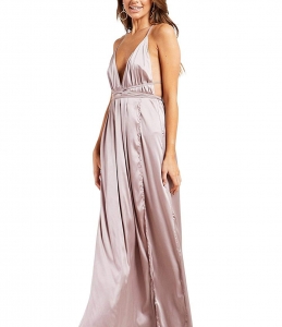 Yimeili Women's Sexy Deep V Neck Backless Split Maxi Cocktail Long Party Dresses